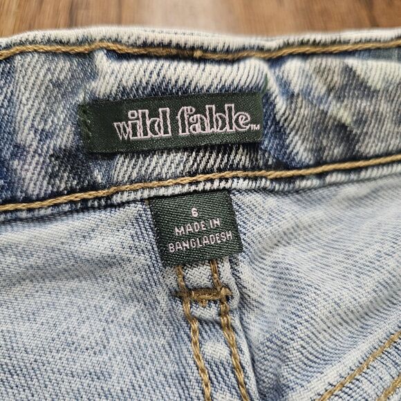 Target Wild Fable Womens Jeans Super High Rise Straight Size 6 Graffiti Print - Picture 3 of 8